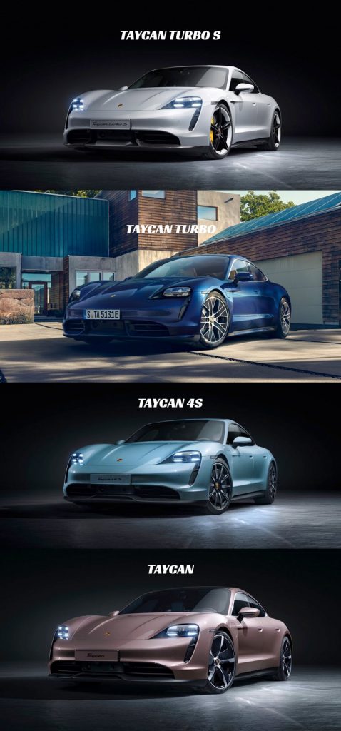 Porsche Taycan modeliai